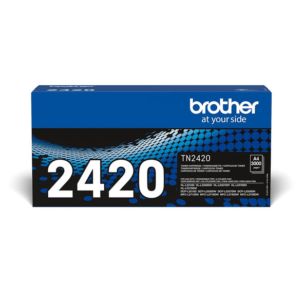 Brother TN-2420 Genuine High Yield Black Toner Cartridge, 3,000 Pages - TN2420