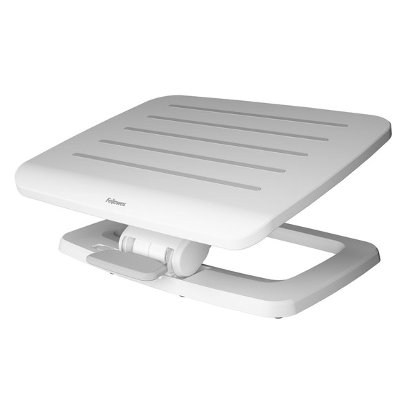 Fellowes Hana LT Ergonomic Under-Desk Foot Rest, 2 Height Settings, Tilting Platform, White