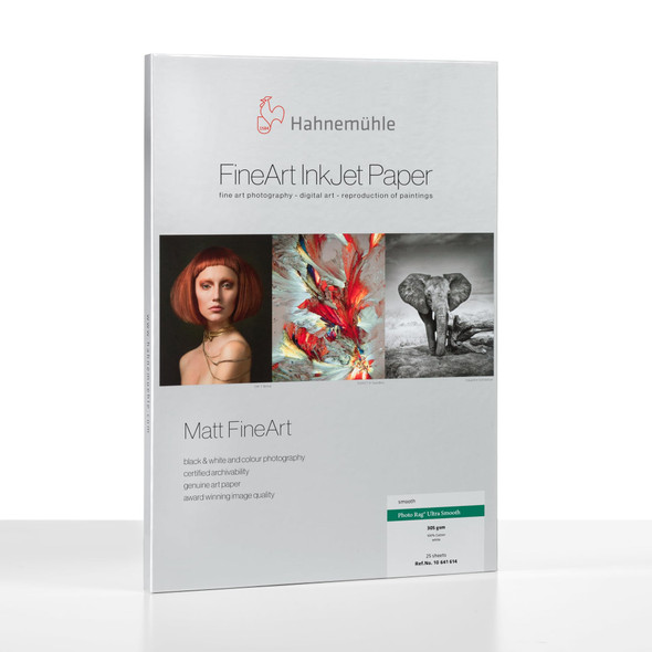 Hahnemühle Photo Rag Ultra Smooth FineArt Inkjet Paper, 305gsm, 100% Cotton, A3, 25 Sheets