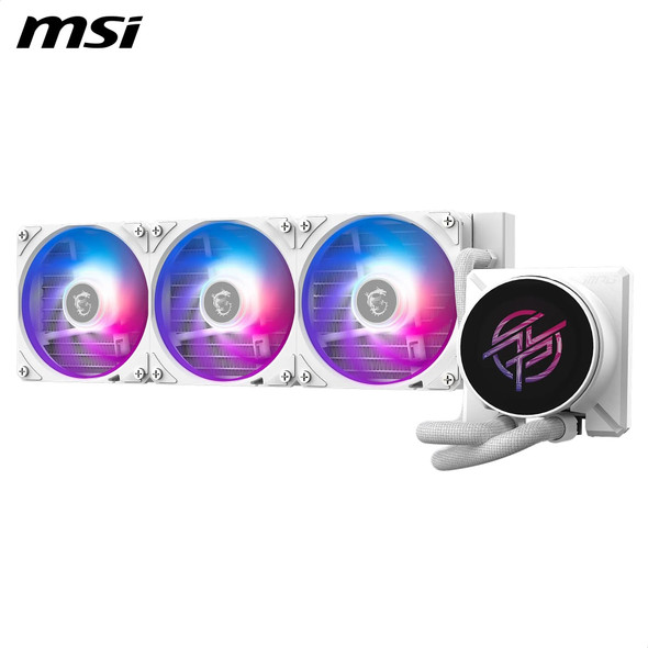 MSI MPG CORELIQUID P22 360 White AIO CPU Liquid Cooler, 2.1" LCD, 3x 120mm ARGB Fans – image 2