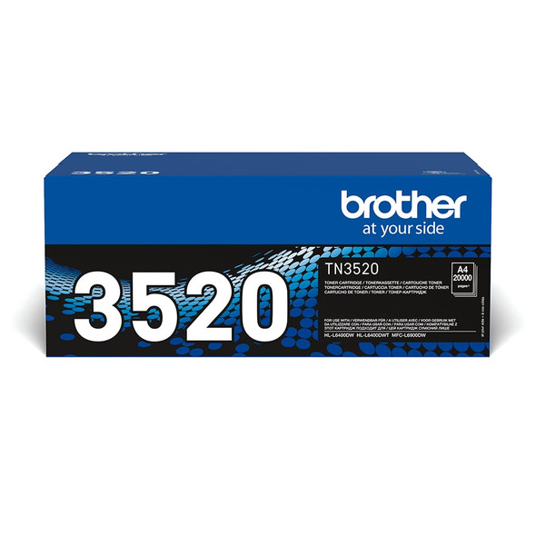 Brother TN-3520 Genuine Ultra High Yield Black Toner Cartridge, up to 20,000 Pages - TN3520