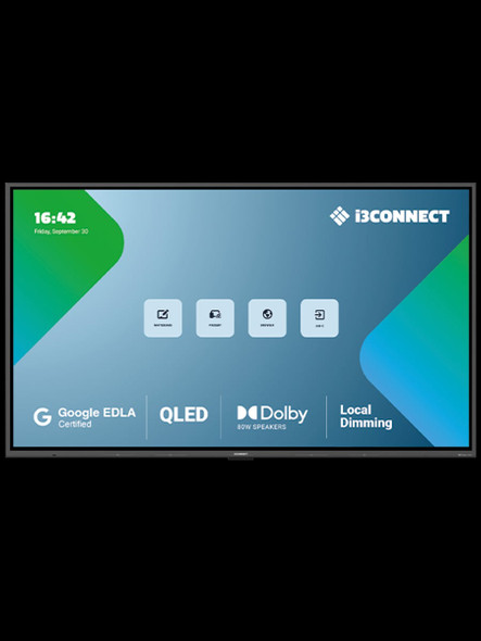 i3CONNECT Aspen 4 65" Interactive Touchscreen Display, 4K UHD QLED, Android 15, Dolby Audio