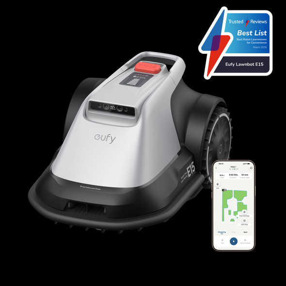 eufy Robot Lawn Mower E15, Wire-Free Vision Navigation, Lawns up to 800m², 40% Slopes, Wi-Fi and 4G App Control - T28802A2