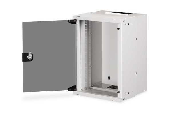 DIGITUS SOHO Pro 9U 10" Wall Mounting Network Cabinet, 460 x 315 x 300 mm, Glass Door, Grey - DN-49102 – image 2