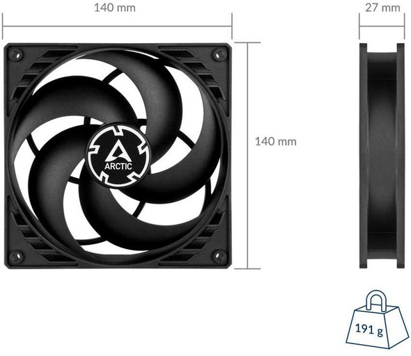 Arctic P14 - Pressure-optimised 140 mm PC Case Cooling Fan