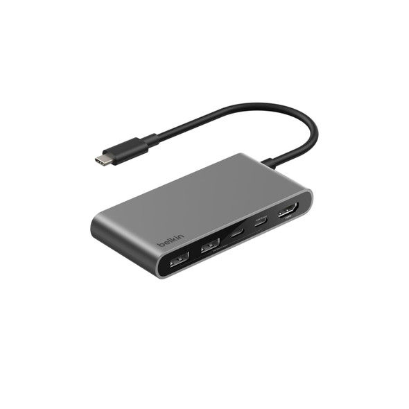 Belkin Connect 5-Port USB-C Hub with Dual USB-C Ports, HDMI 2.0 4K 60Hz, 2x USB-A, 100W PD Pass-Through - AVC022hqSGY