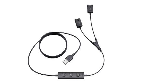 Yealink USB/QD Trainer Y-Cable for YHS Series Headsets, Connects Two QD Headsets to One PC - 1300084