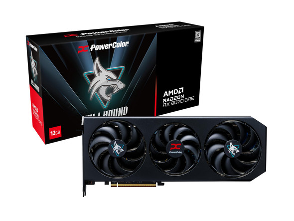PowerColor Hellhound Radeon RX 9070 GRE OC Graphics Card 12GB GDDR6 - RX9070GRE 12G-L/OC