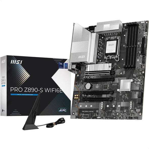 MSI PRO Z890-S WIFI6E ATX Motherboard, LGA 1851, DDR5, PCIe 5.0 - PRO Z890-S WIFI6E