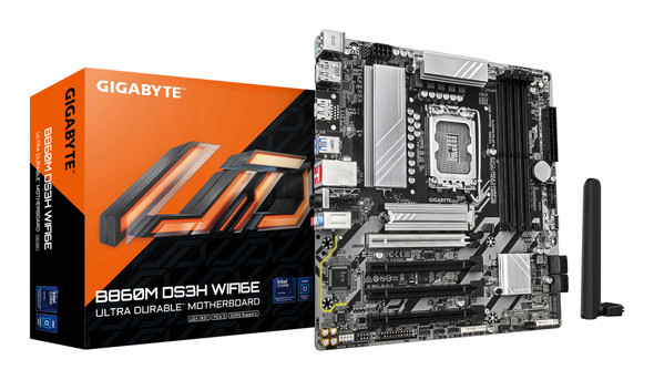 GIGABYTE B860M DS3H WIFI6E Micro-ATX Motherboard, LGA 1851, DDR5, PCIe 5.0 - B860M DS3H WIFI6E