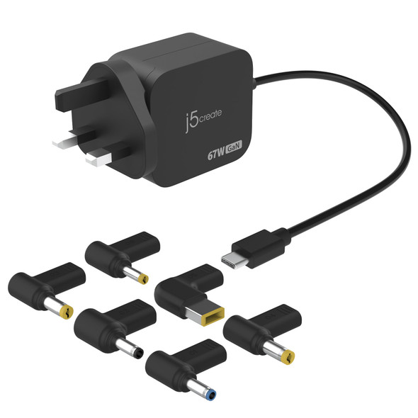 j5create 67W GaN USB-C PD Mini Charger with 6 DC Adapters - JUP1565DCF-FN – image 2