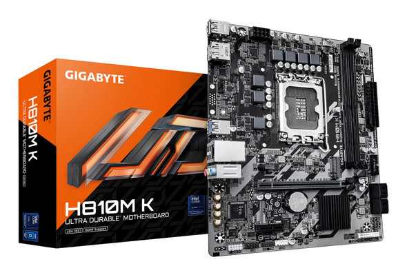 GIGABYTE H810M K Intel LGA 1851 M-ATX Motherboard, DDR5, PCIe 4.0 - H810M K