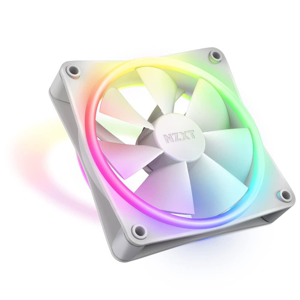 NZXT F120 RGB Duo 120mm PWM PC Case Fan, 1800 RPM, White - RF-D12SF-W1