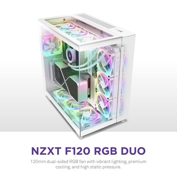 NZXT F120 RGB Duo 120mm PWM PC Case Fan, 1800 RPM, White - RF-D12SF-W1 – image 2