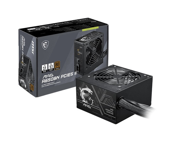 MSI MAG A650BN PCIE5 II ATX Power Supply 650W 80 PLUS Bronze - MAG A650BN PCIE5 II