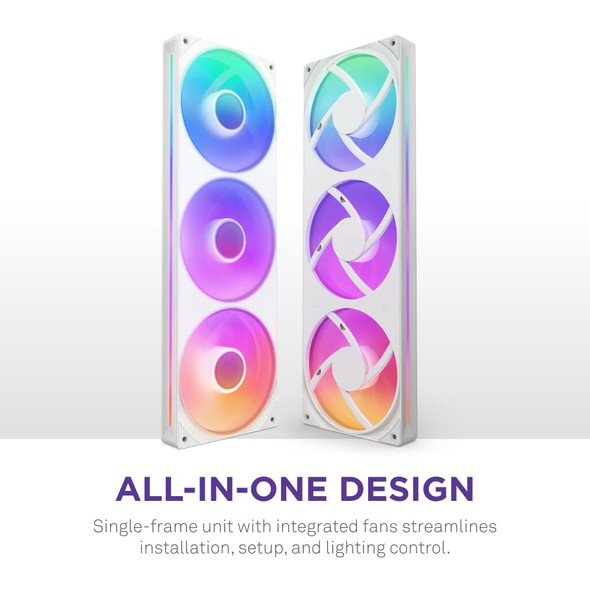 NZXT F360 RGB Core 360mm Triple Fan Unit, 2400 RPM, PWM, ARGB, White - RF-U36HF-W1 – image 2