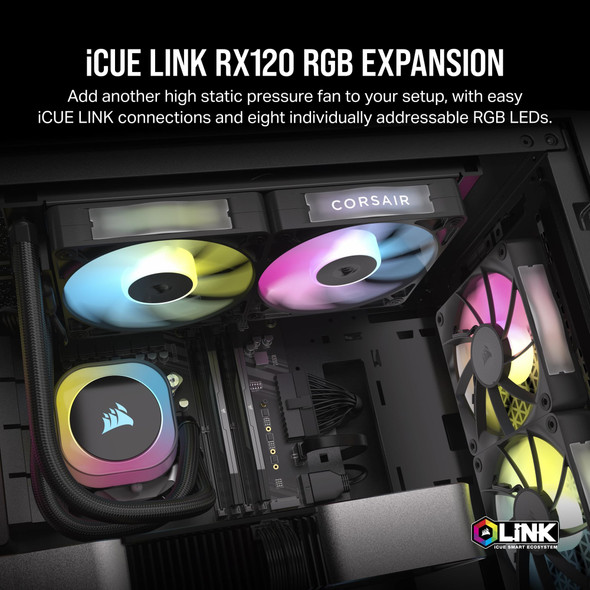 CORSAIR iCUE LINK RX120 RGB 120mm PWM Fan, 2100 RPM, Black - CO-9051017-WW – image 2