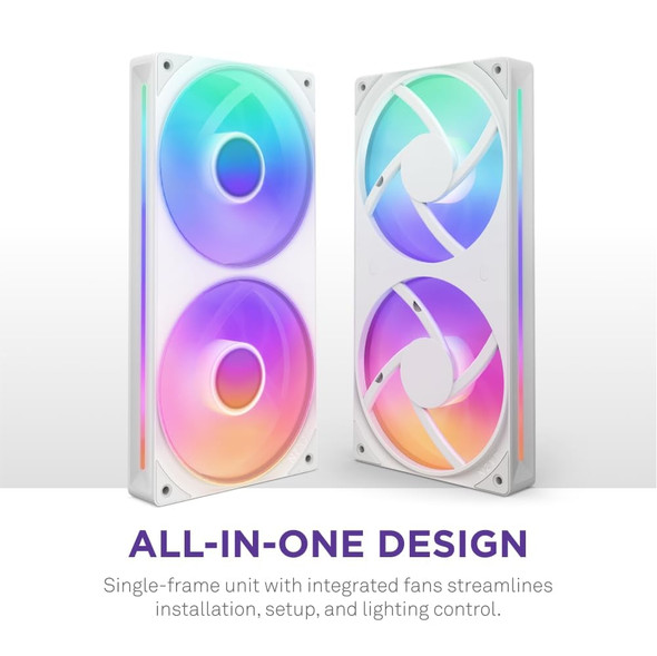 NZXT F240 RGB Core Dual 120mm PC Fan Unit, 2400 RPM, White - RF-U24HF-W1 – image 2