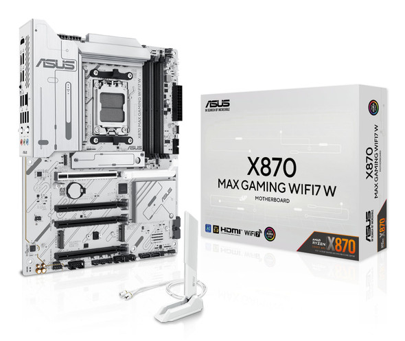 ASUS X870 MAX GAMING WIFI7 W ATX Motherboard Socket AM5 DDR5 White - 90MB1LZ0-M0EAY0