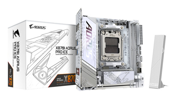 GIGABYTE X870I AORUS PRO ICE Mini-ITX Motherboard AM5 DDR5 PCIe 5.0 Wi-Fi 7 - X870I AORUS PRO ICE