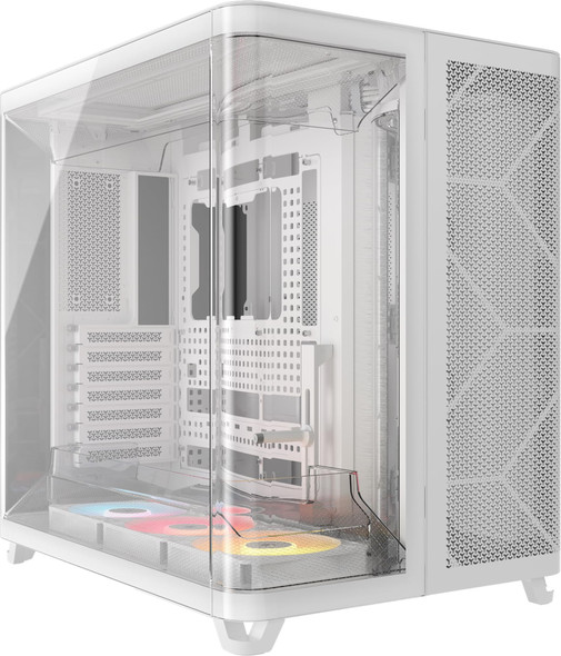 Corsair Air 5400 RS-R ARGB Mid-Tower PC Case, Triple Chamber, White - CC-9011319-WW