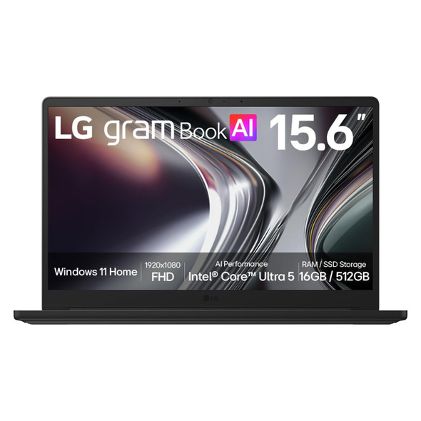 LG gram Book 15U50U Laptop, 15" FHD IPS, Core Ultra 5, 16GB RAM, 512GB SSD