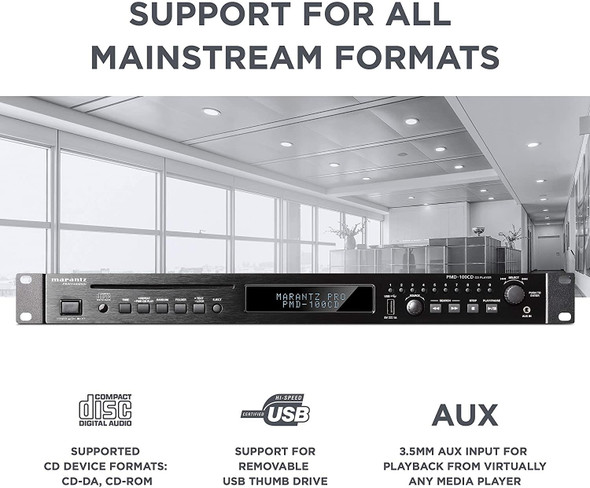 Marantz PMD-100CD Professional CD/USB/AUX Input Media Player - Black