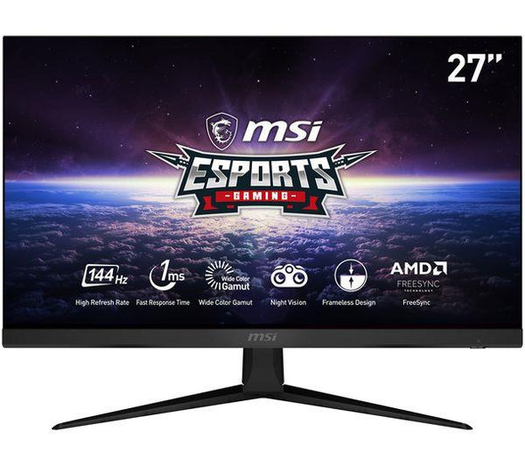 MSI Optix G271 Gaming Monitor Full HD 1920x1080p 144Hz 27" IPS LCD Black
