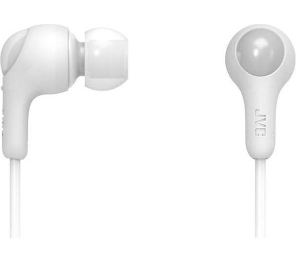 JVC Gumy In-Ear Wireless Bluetooth Headphones With Mic + Remote - White