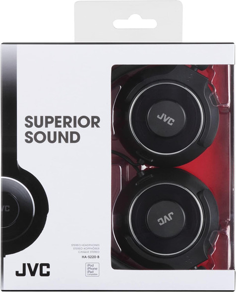 JVC Lightweight Superior Sound On-Ear Foldable Wired Headphones - Black