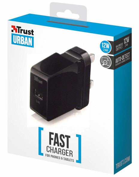 Trust Urban Fast Smart Wall Charger with USB port UK 12W