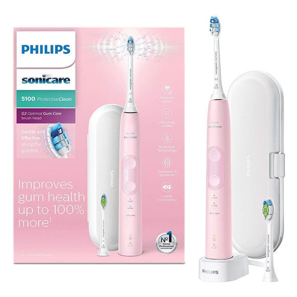 Philips Sonicare ProtectiveClean 5100 Electric Toothbrush & Travel Case Pink