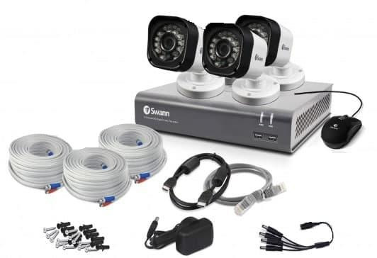 Swann DVR8-1600 8 Channel HD 720p 1TB DVR CCTV Security System 3x Bullet Cameras