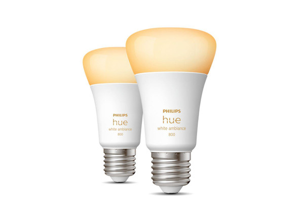 Philips Hue LED Smart Light Bulb 800 White Ambience E27 - Twin Pack