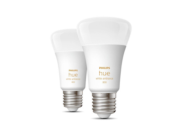 Philips Hue LED Smart Light Bulb 800 White Ambience E27 - Twin Pack