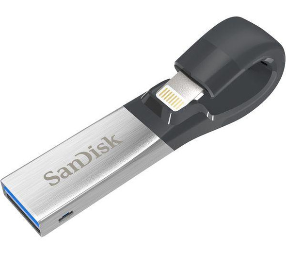 Sandisk iXpand USB 3.0 / Lightning Dual Flash Memory Stick 32 GB Black & Silver
