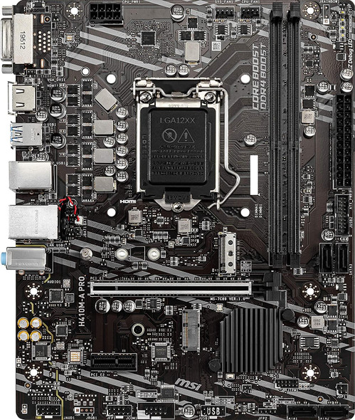 MSI H410M-A PRO Socket LGA 1200 DDR4 mATX Motherboard - HDMI / DVI