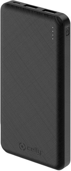 Celly Power Bank Energy 10000mah Mobile Charger Black 2 x USB 2.1A