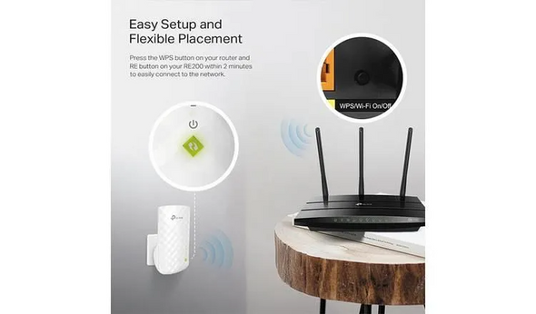 TP-Link RE200 AC750 Dual Band WiFi Range Extender - White