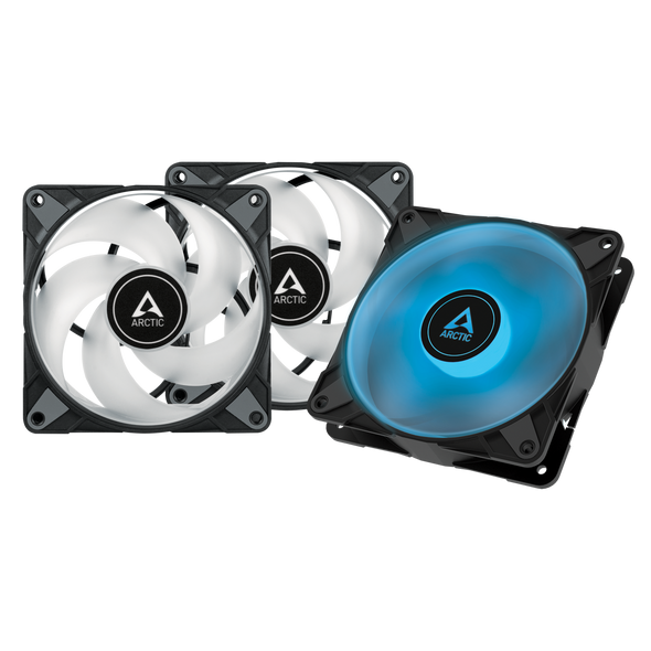 Arctic Cooling P12 PWM PST RGB 0dB 120mm Case Fans Without Controller - 3 Pack