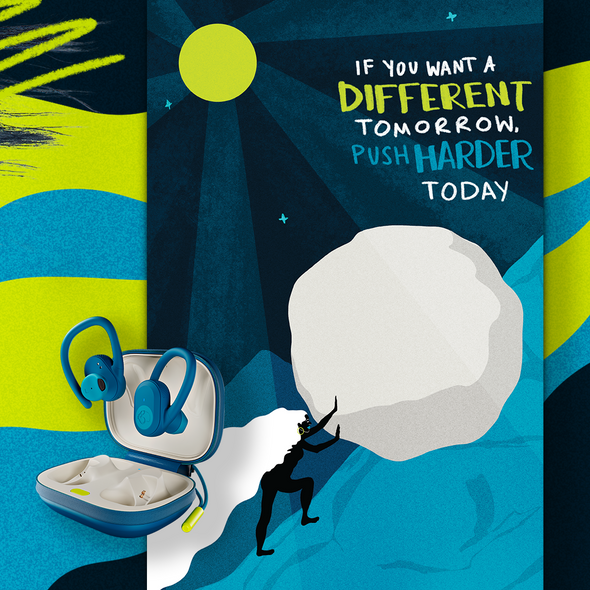 Skullcandy x Shanee Benjamin Push Ultra TW Headphones & Artwork Determined Blue