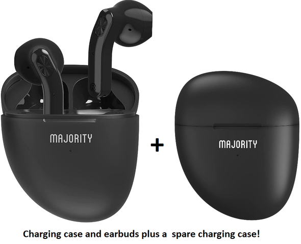 Majority Onyx In Ear Wireless Bluetooth Earphones With 2 Charging Cases - Black – image 2