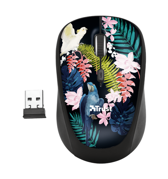 Trust Yvi Compact 2.4GHz Wireless Battery Ambidextrous Optical Mouse Parrot