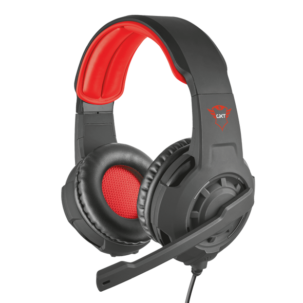 Trust GXT 310 Radius Over Ear Wired Gaming Headset For PC PS4 Xbox - Black & Red