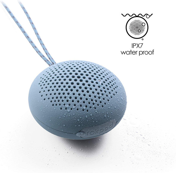 BoomPods RockPod Wireless Portable Waterproof Bluetooth Speaker Ice Blue