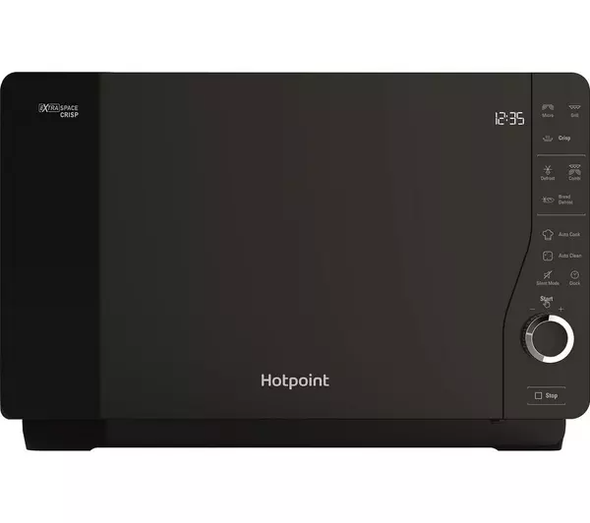Hotpoint Microwave With Grill Extra Space Flatbed 800W 25L Black