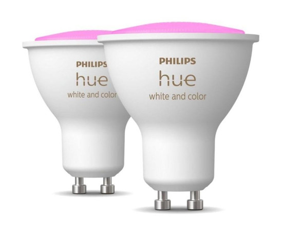 Philips Hue White & Color Ambience GU10 Smart Light Bulbs Twin Pack