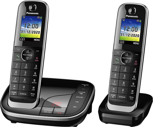 Panasonic KX-TGJ322EB Twin Handset Cordless Home Phone LCD Colour Display Black