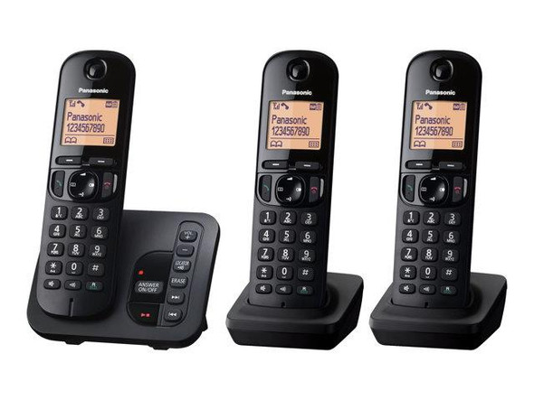 Panasonic KX-TGC223E Cordless Home Phone Answering System 2 Additional Handsets