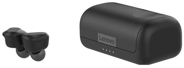 Lenovo True Wireless IPX5 Water Resistant In Ear Earbuds Black